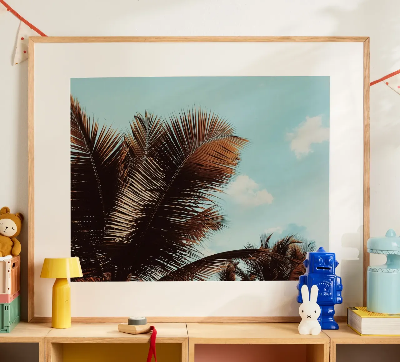 cespuglio di palme hoặc ciuffo di palme poster con telaio in plastica da lesuki