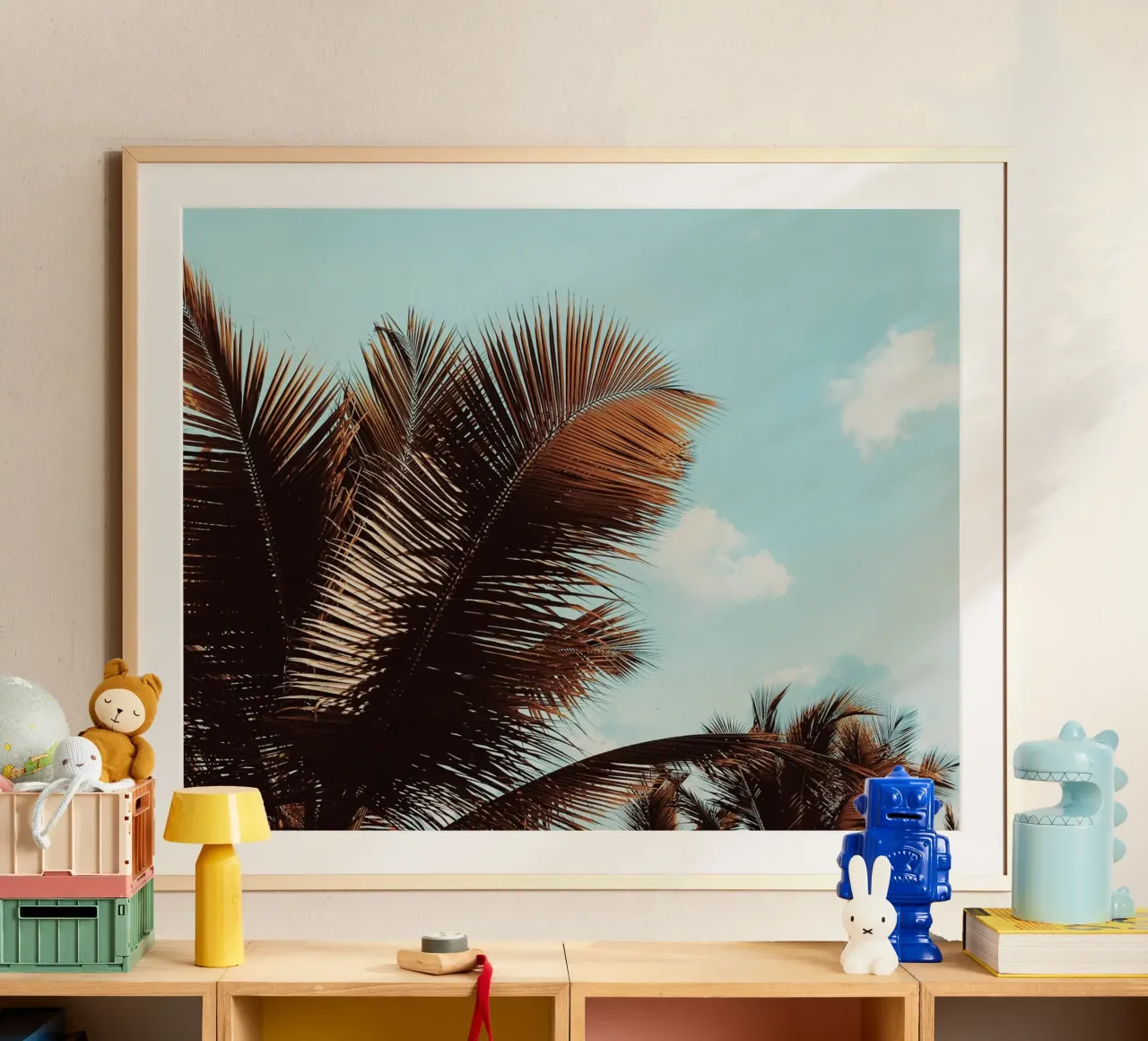 cespuglio di palme hoặc ciuffo di palme poster con telaio in plastica da lesuki