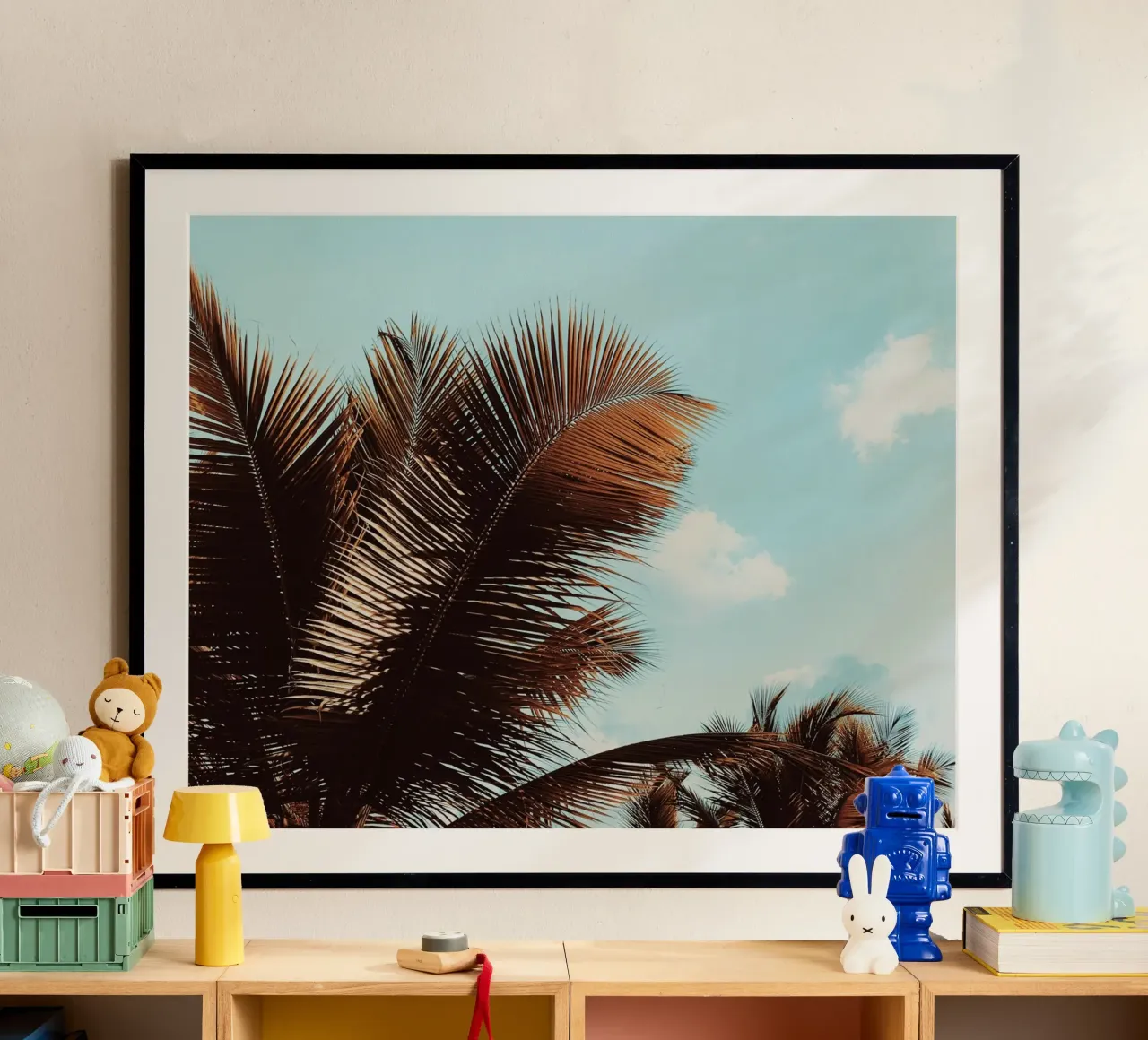 cespuglio di palme hoặc ciuffo di palme poster con telaio in plastica da lesuki