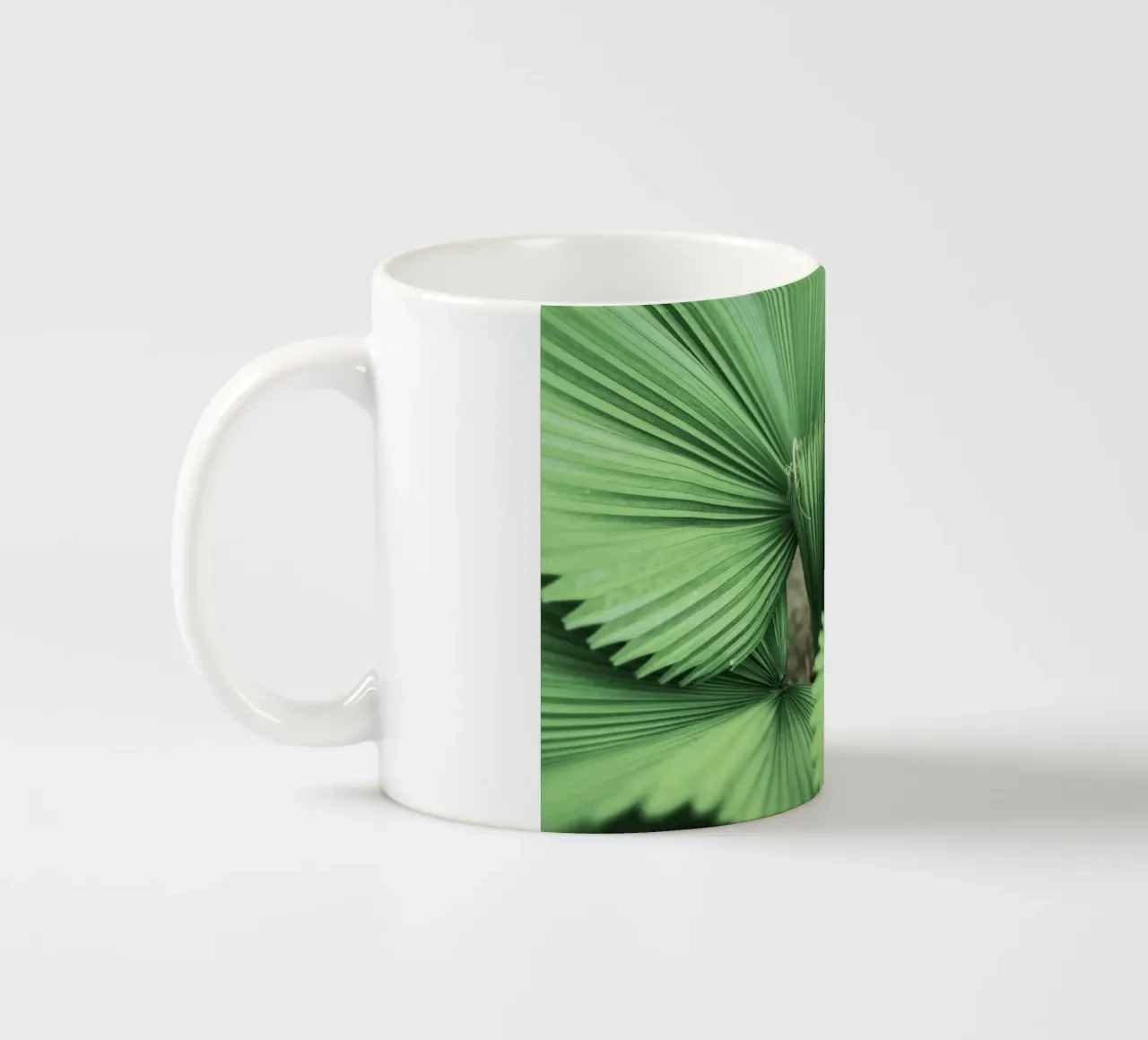 foglia di palma a spirale tazza in ceramica da lesuki