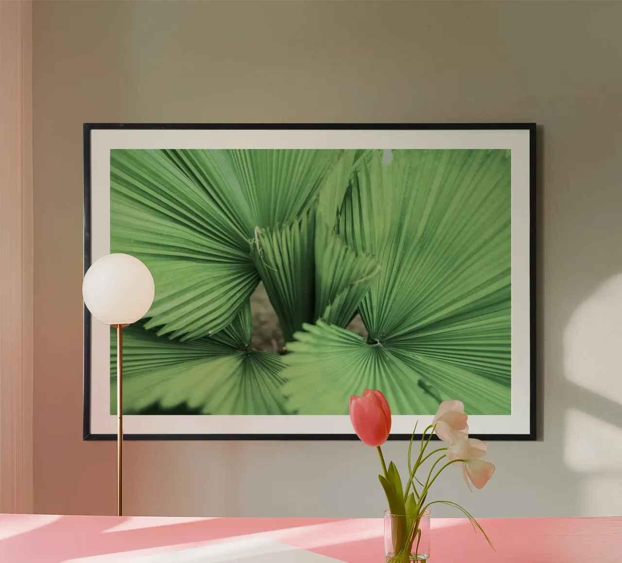 foglia di palma a spirale poster con telaio in plastica da lesuki
