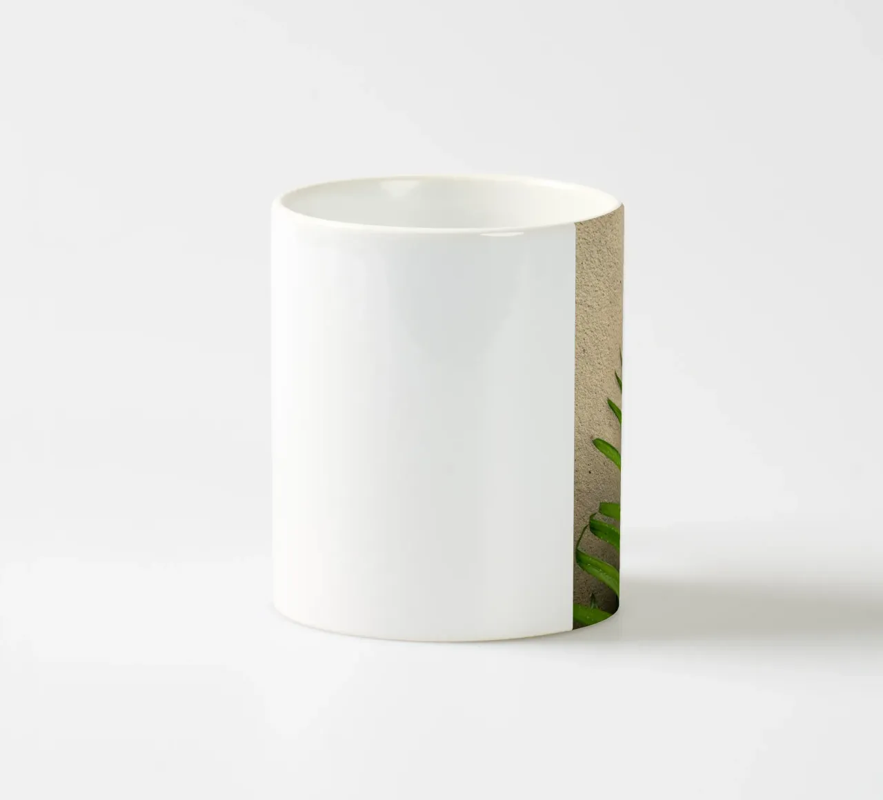 foglia di palma sul muro tazza in ceramica da lesuki