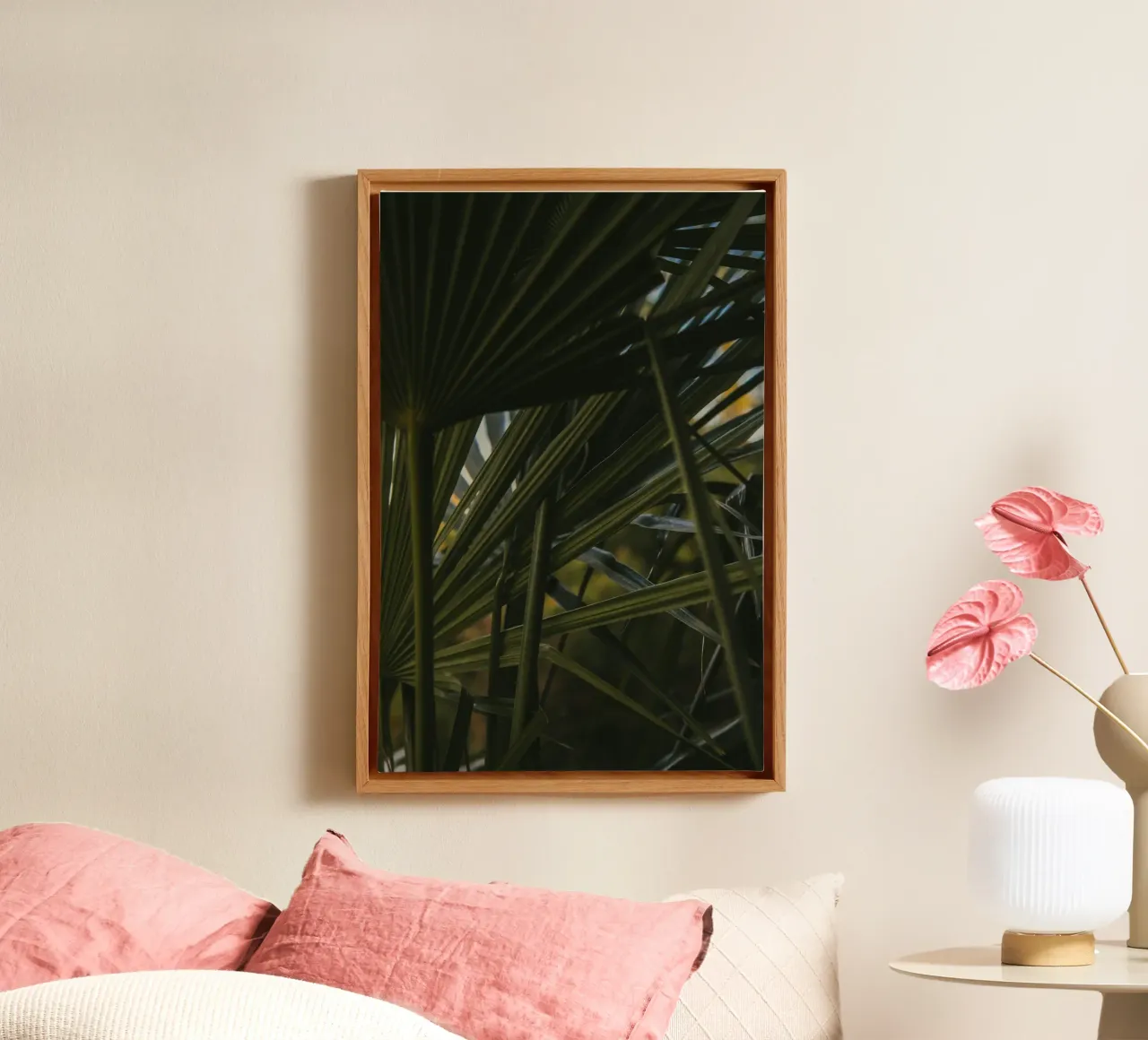 palm cluster canvas with Floater frame by lesuki