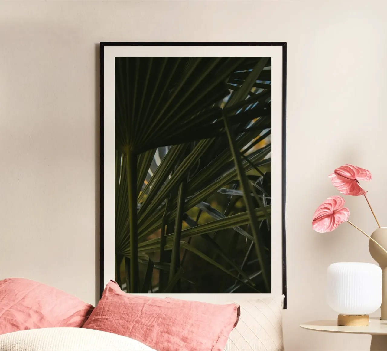 cluster di palme poster con telaio in alluminio da lesuki