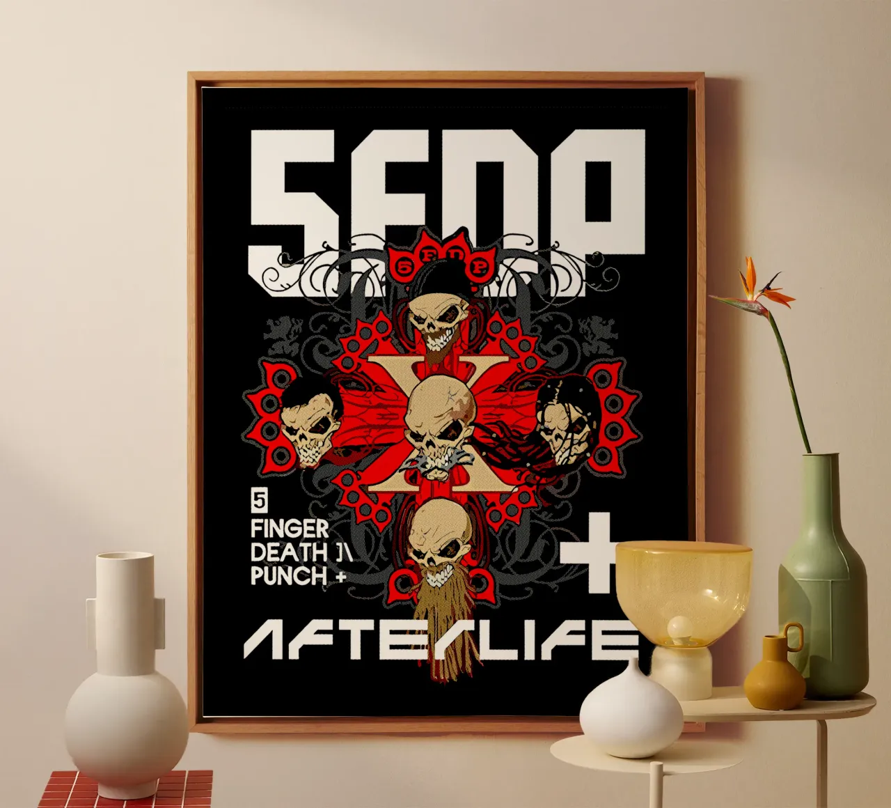 Afterlife cinque dita tela con Cornice a cassetta da andrea boceli
