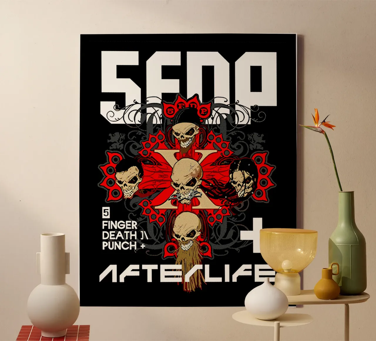 Afterlife cinque dita tela con Cornice a cassetta da andrea boceli