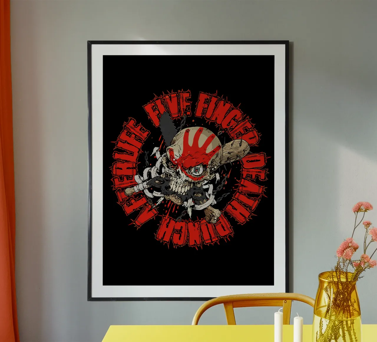Imm1nente Dang3r Cinque Dita poster con telaio in legno da andrea boceli