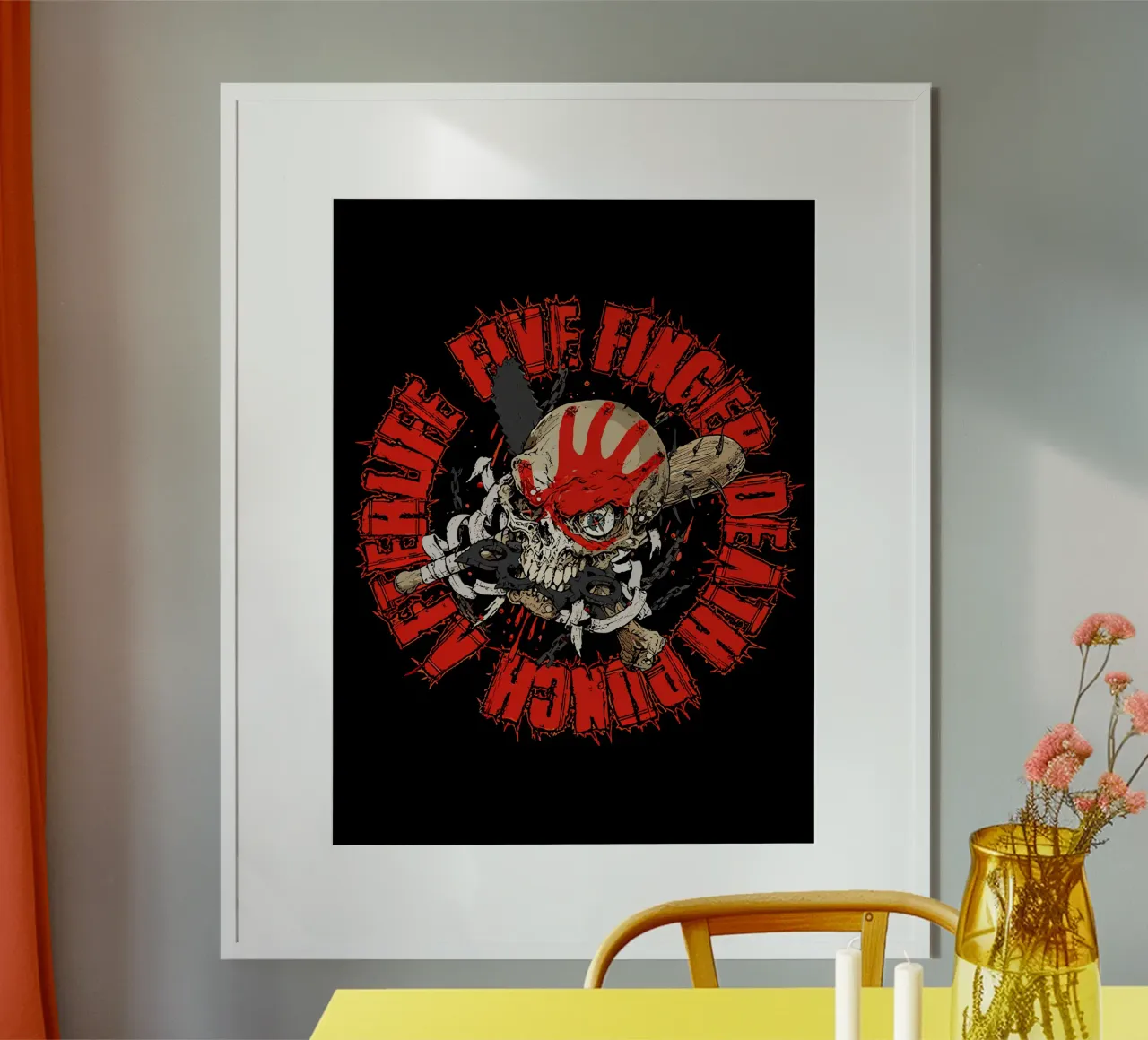 Imm1nente Dang3r Cinque Dita poster con telaio in legno da andrea boceli
