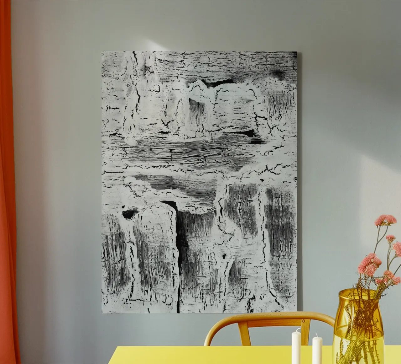 Abstract Artwork Greyscale #2 lienzo con Marco flotante de kathrinmay