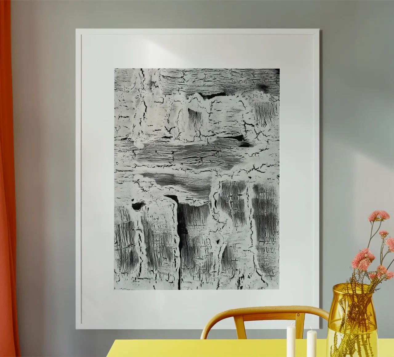 Abstract Artwork Greyscale #2 poster con telaio in plastica da kathrinmay