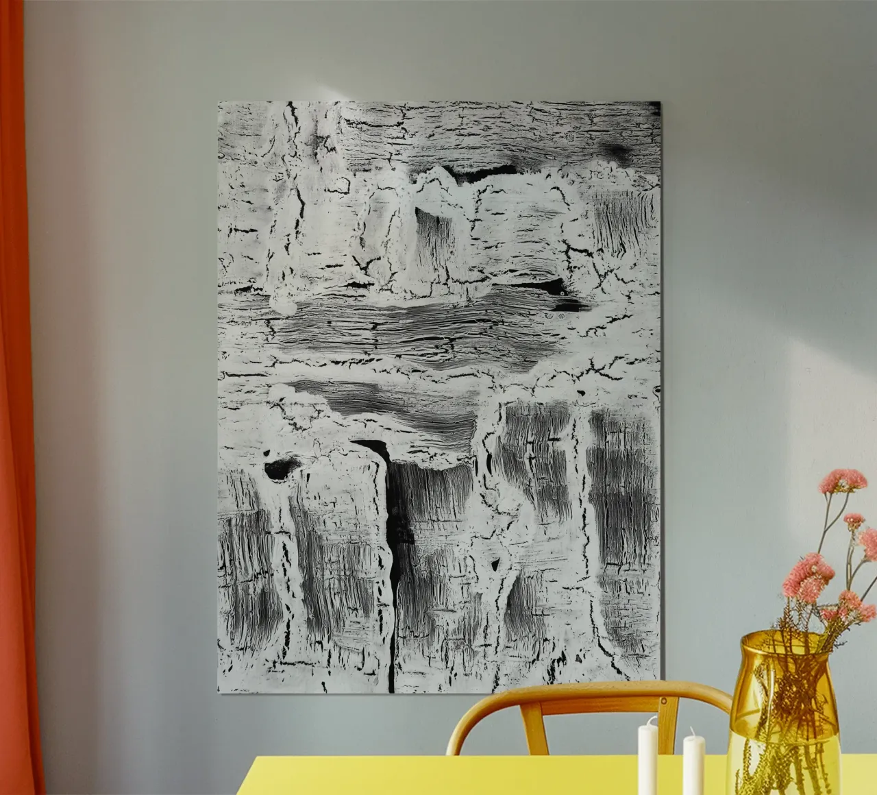 Abstract Artwork Greyscale #2 poster con telaio in plastica da kathrinmay