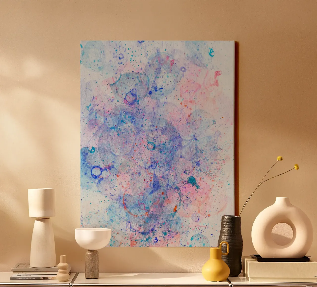 Abstract Artwork Colourful #10 Leinwand mit Schattenfugenrahmen von kathrinmay
