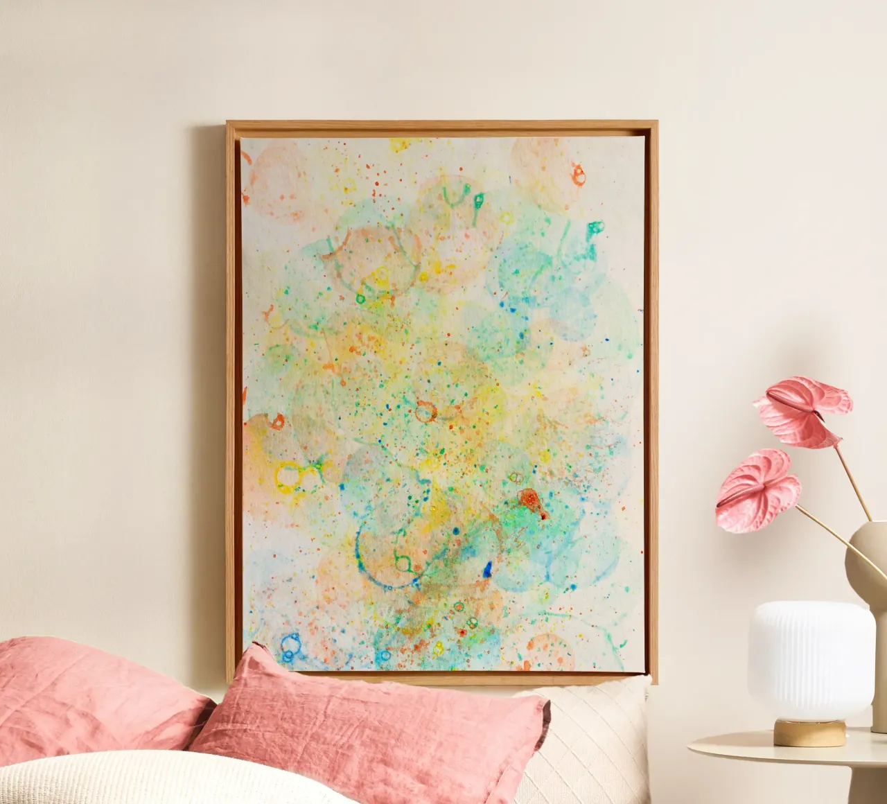 Abstract Artwork Colourful #11 Leinwand mit Schattenfugenrahmen von kathrinmay