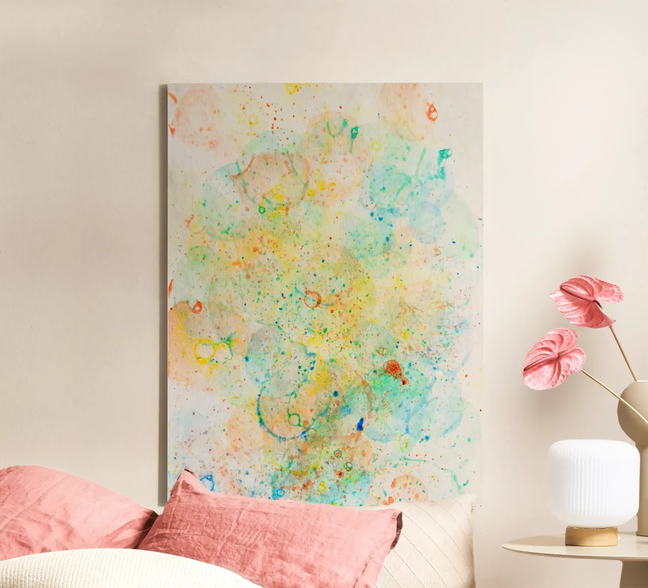 Abstract Artwork Colourful #11 Leinwand mit Schattenfugenrahmen von kathrinmay