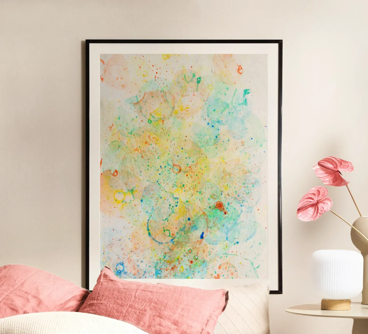 Abstract Artwork Colourful #11 poster con telaio in alluminio da kathrinmay