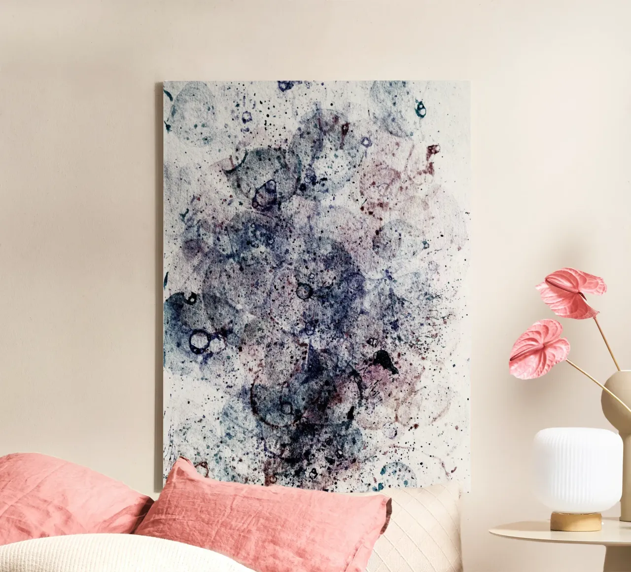 Abstract Artwork Colourful #12 canvas with Floater frame by kathrinmay