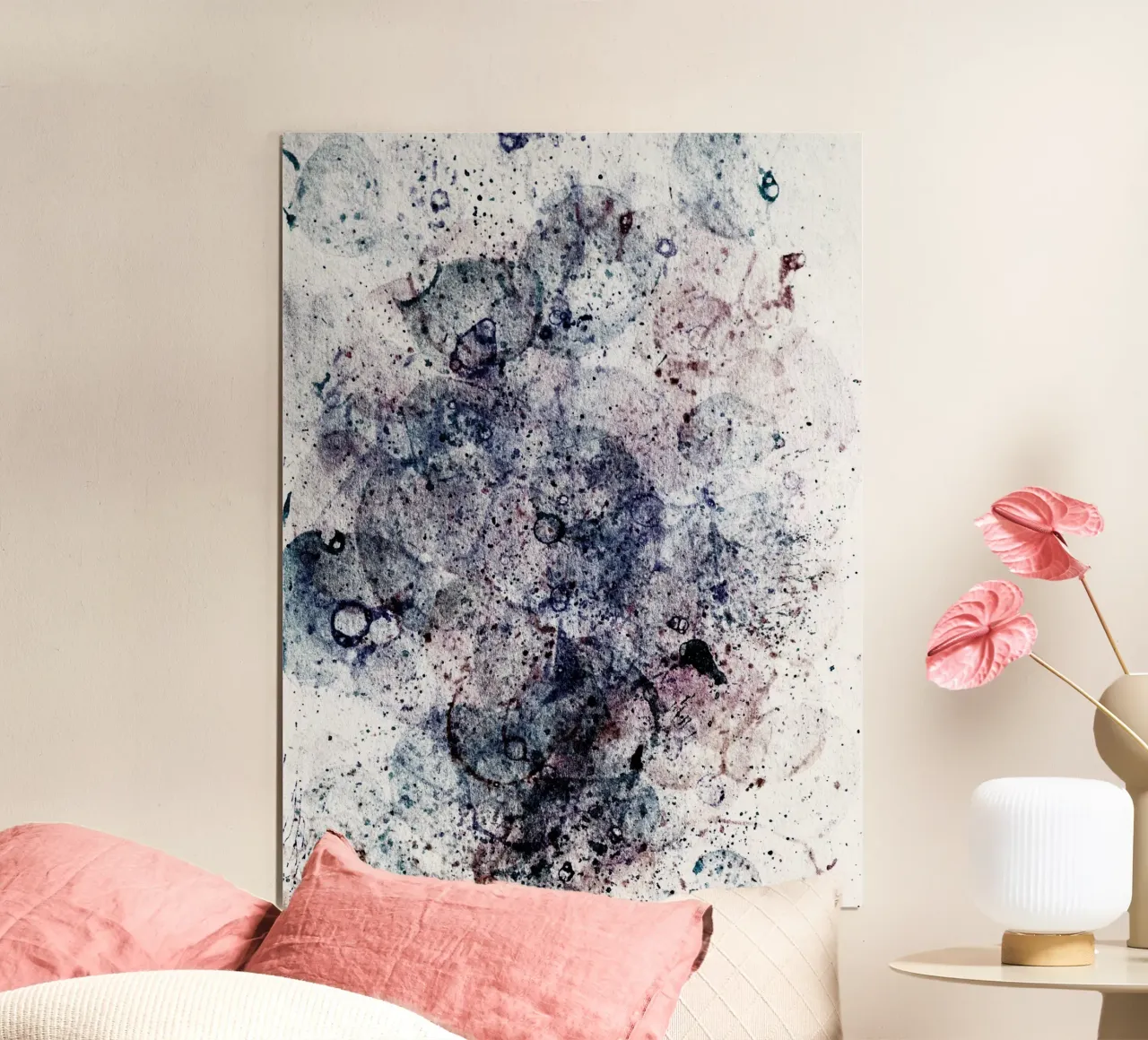 Abstract Artwork Colourful #12 poster with wooden frame by kathrinmay