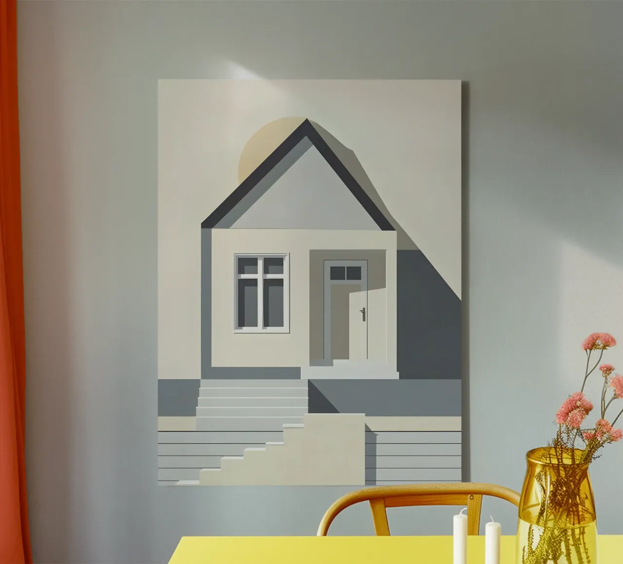 Eenvoudig huis canvas met Baklijst van The Green Room