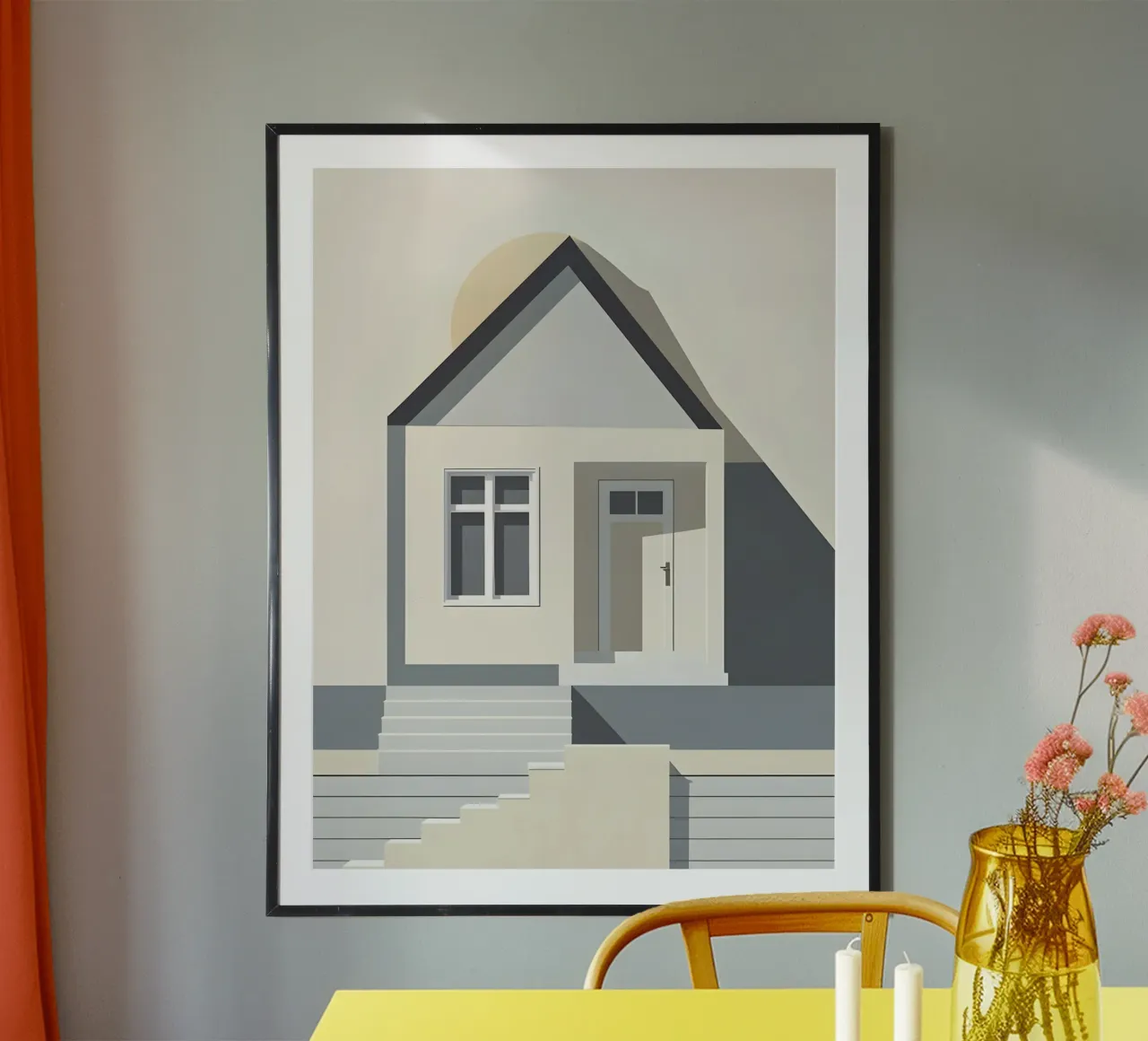 Maison simple poster avec cadre en aluminium de The Green Room