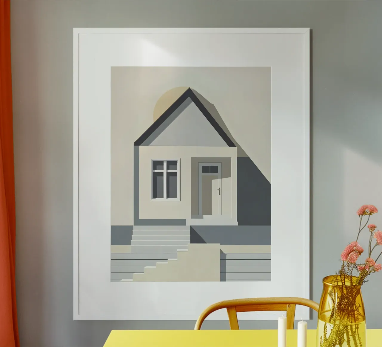 Maison simple poster avec cadre en aluminium de The Green Room