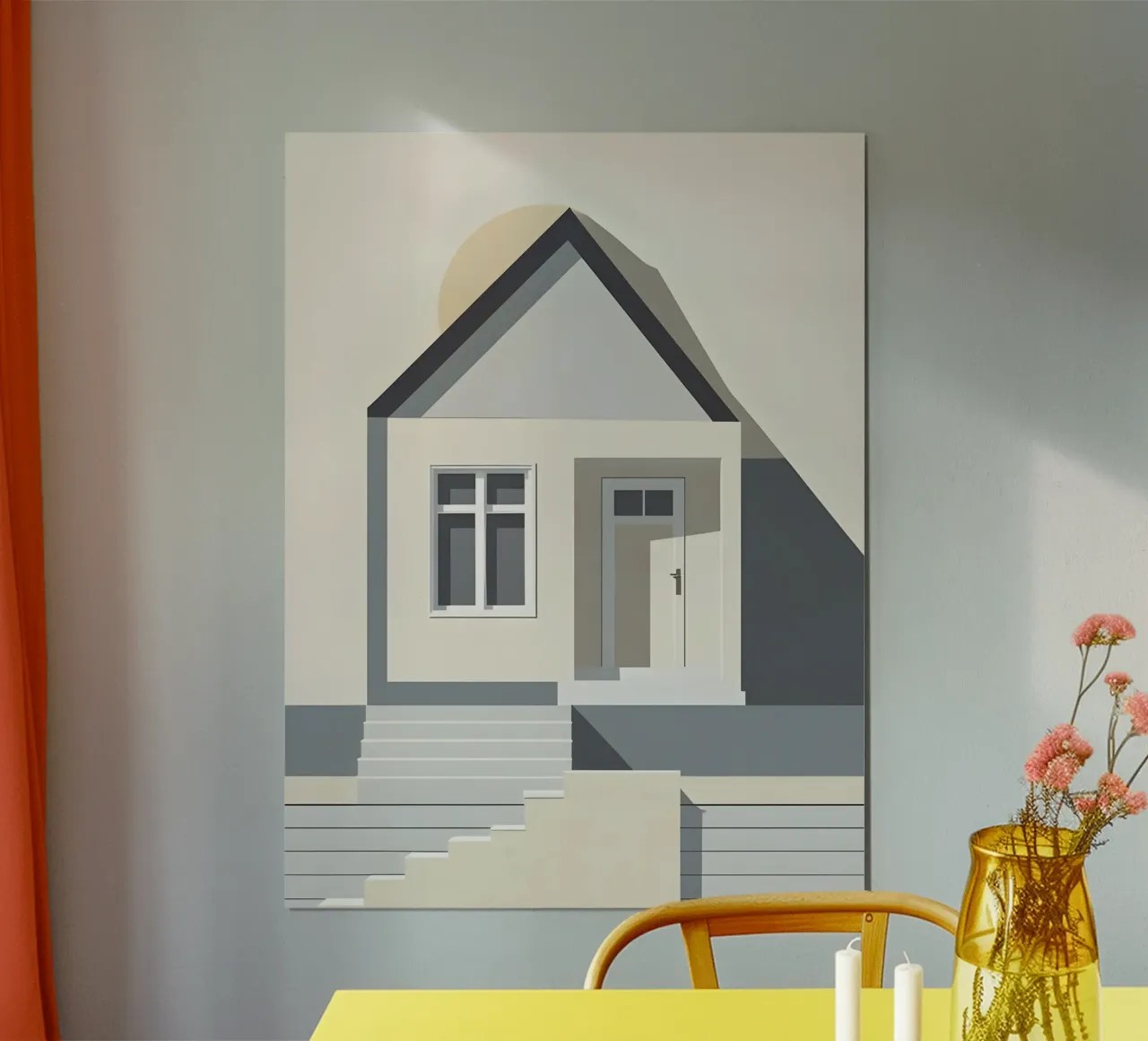 Maison simple poster avec cadre en aluminium de The Green Room