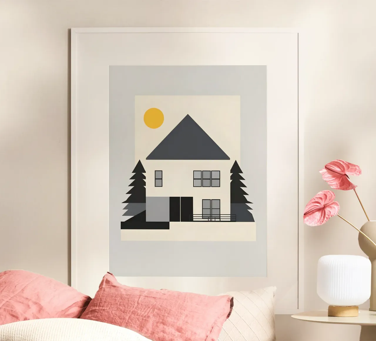Simple House poster with aluminum frame by The Green Room