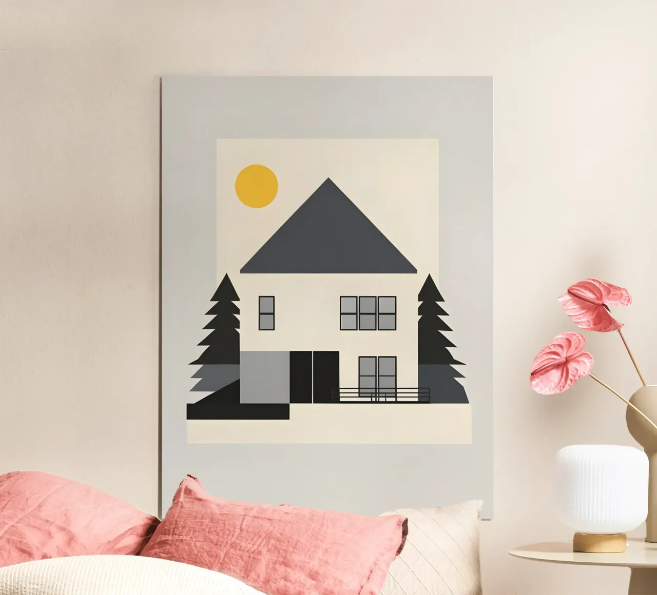 Simple House poster with aluminum frame by The Green Room