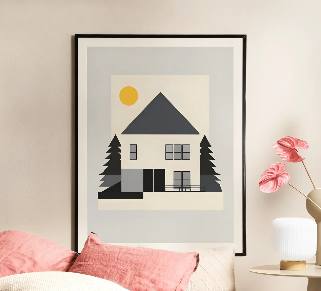 Simple House poster with aluminum frame by The Green Room