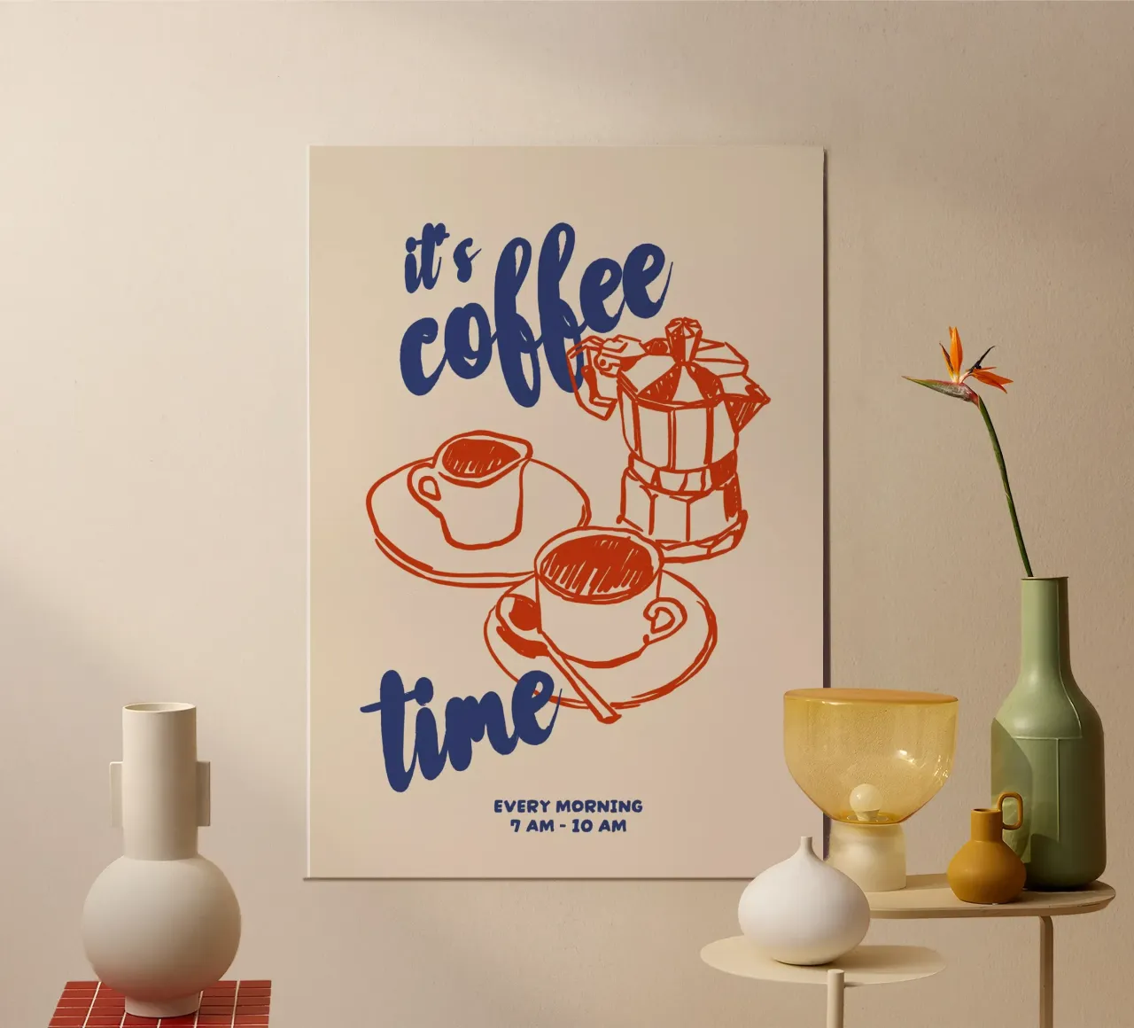 Boho Food 1 Coffee Time poster by Boho Print Collection