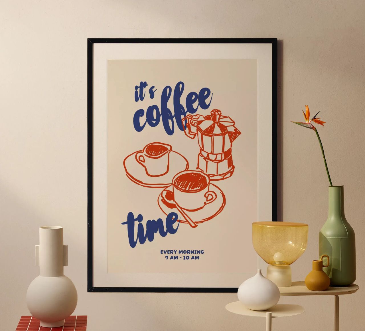 Boho Food 1 Coffee Time poster by Boho Print Collection