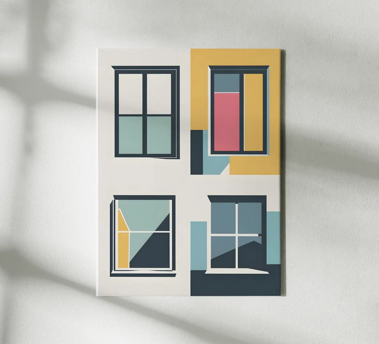 Window Grid canvas with Floater frame by The Green Room