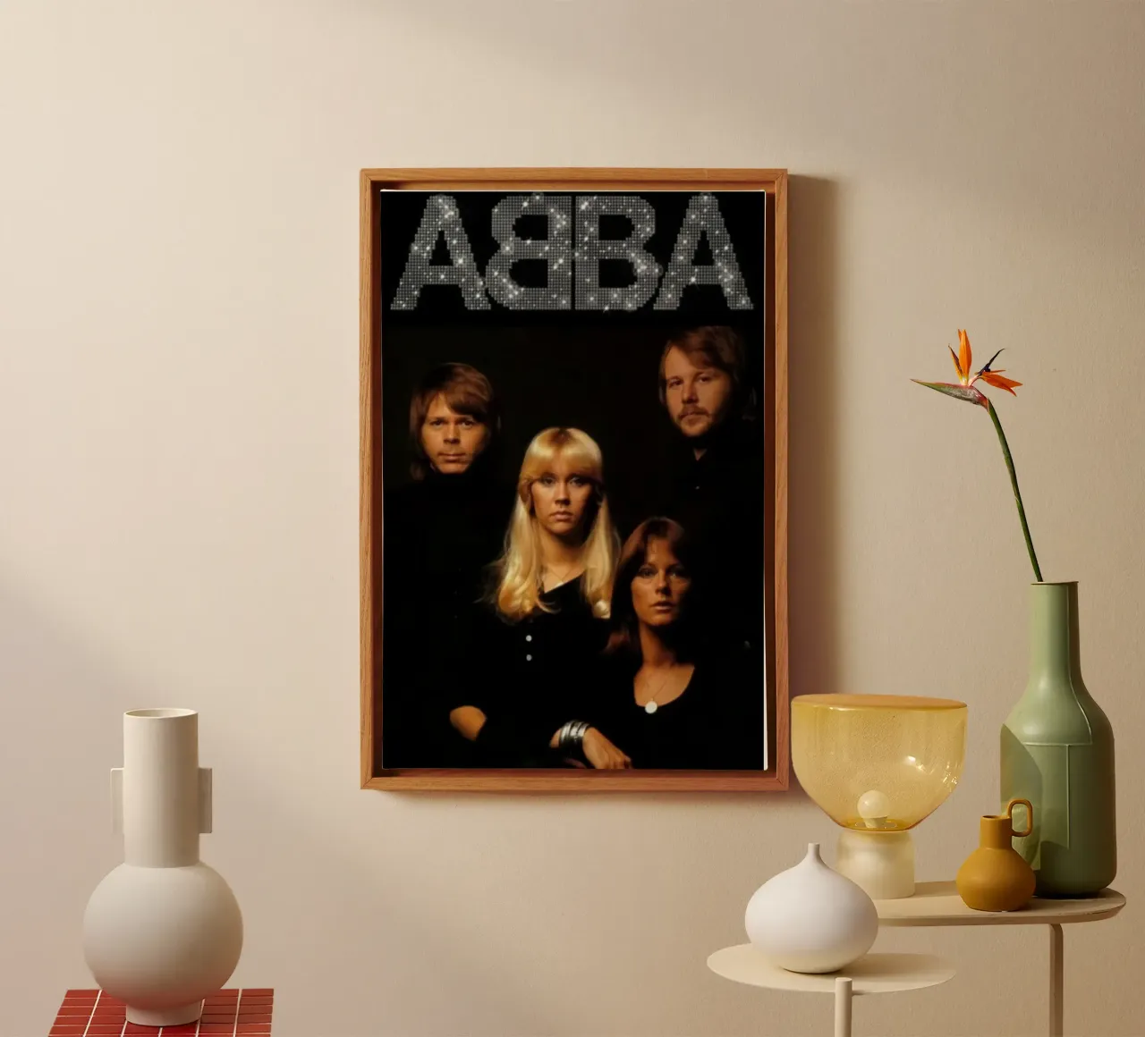 All Member Abba Style Poster canvas met Baklijst van RukoLO
