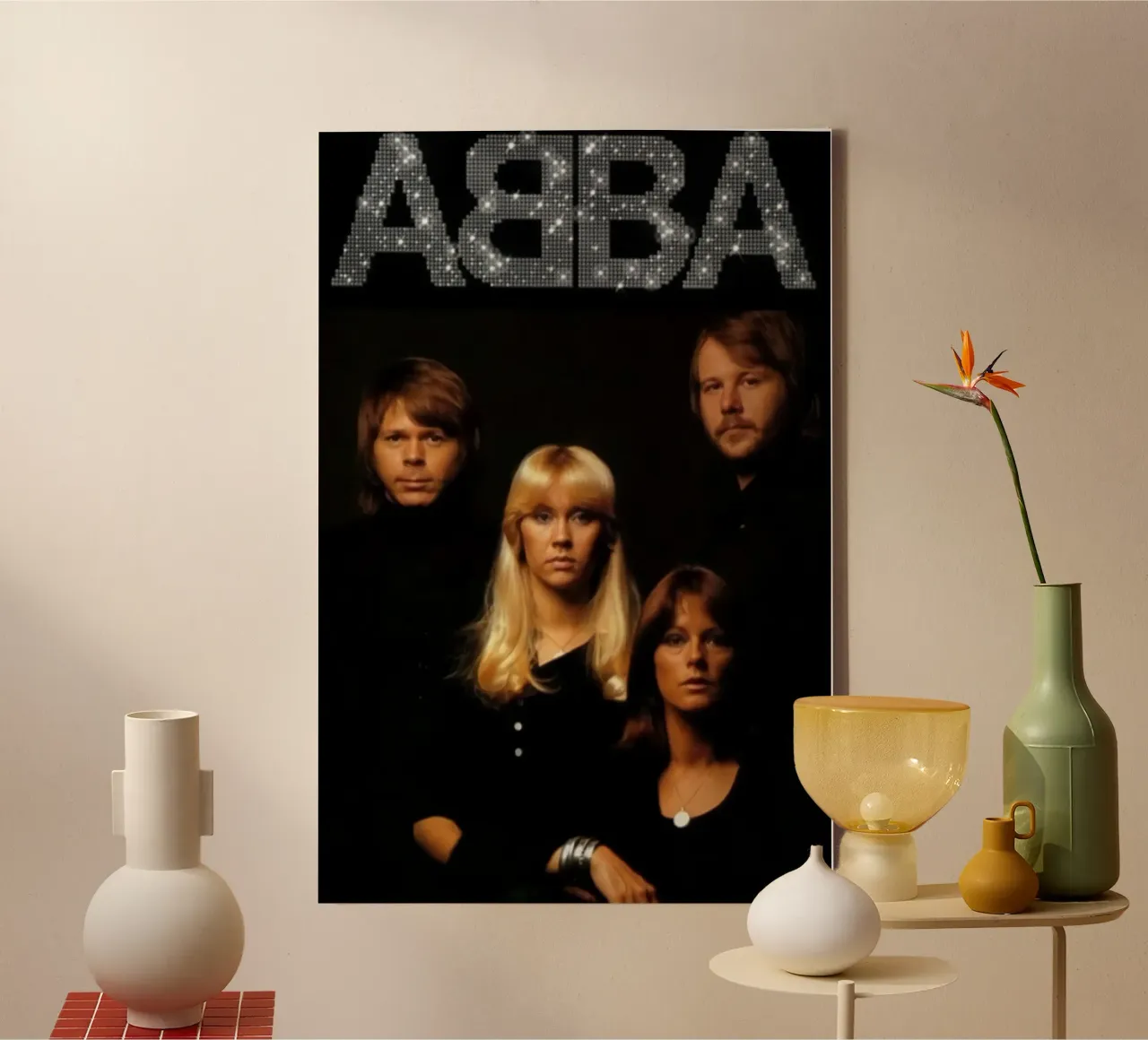 All Member Abba Style Poster canvas met Baklijst van RukoLO