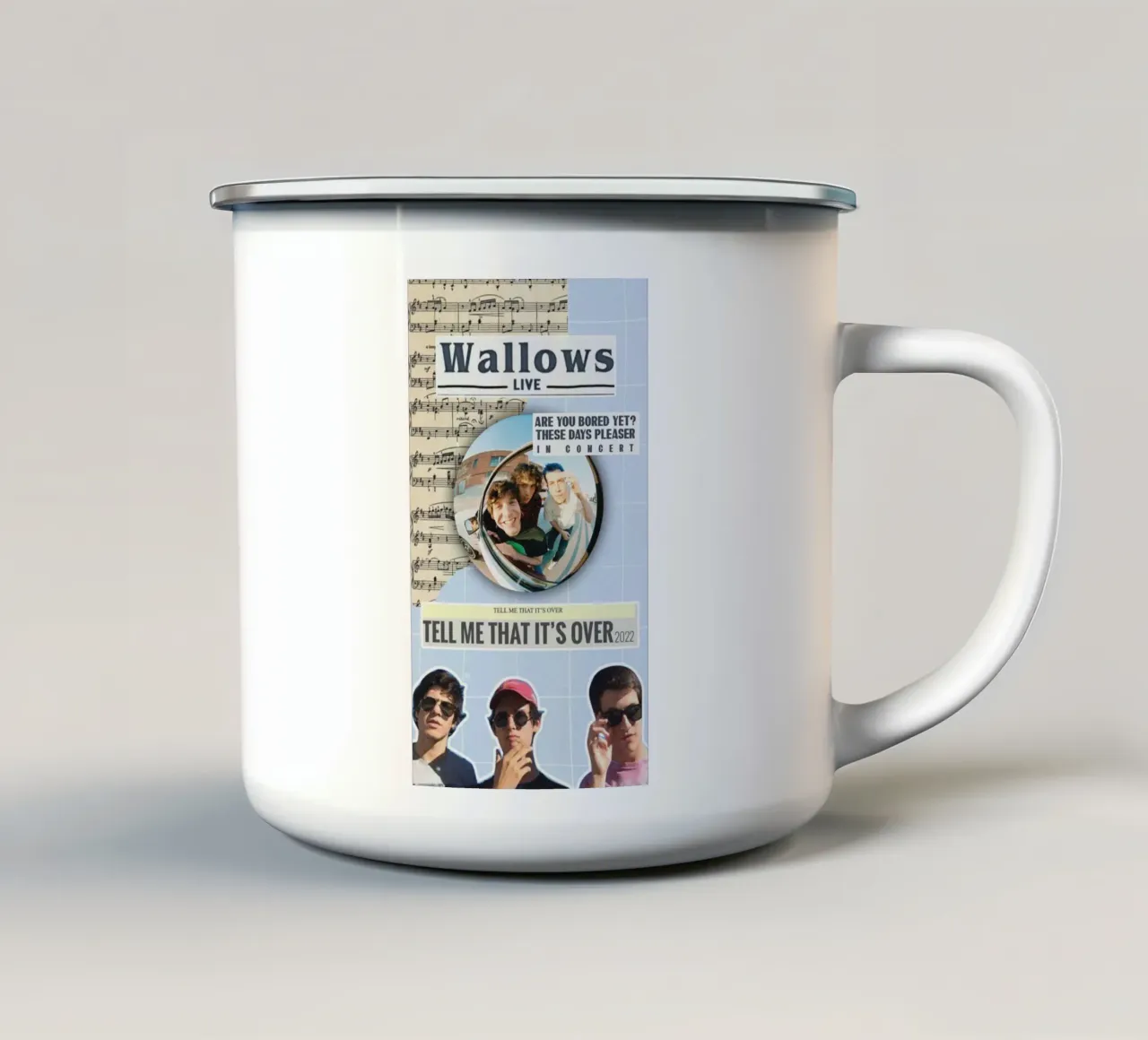 Tra un momento e l'altro tazza in smalto da ktlocb