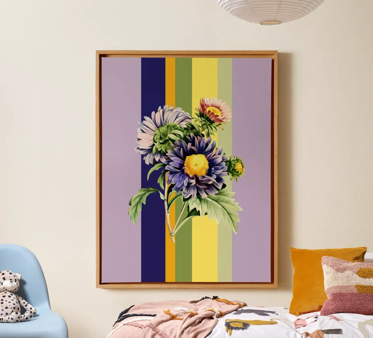 Belle Botanica 9 Aster Dumosus tela con Cornice a cassetta da superprint