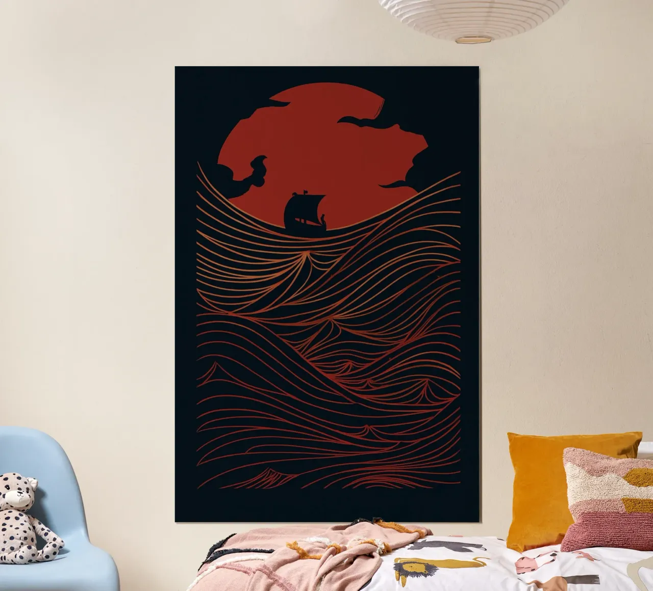 Il viaggio cremisi: Un mare di sogni e destino poster da Artistic-shop