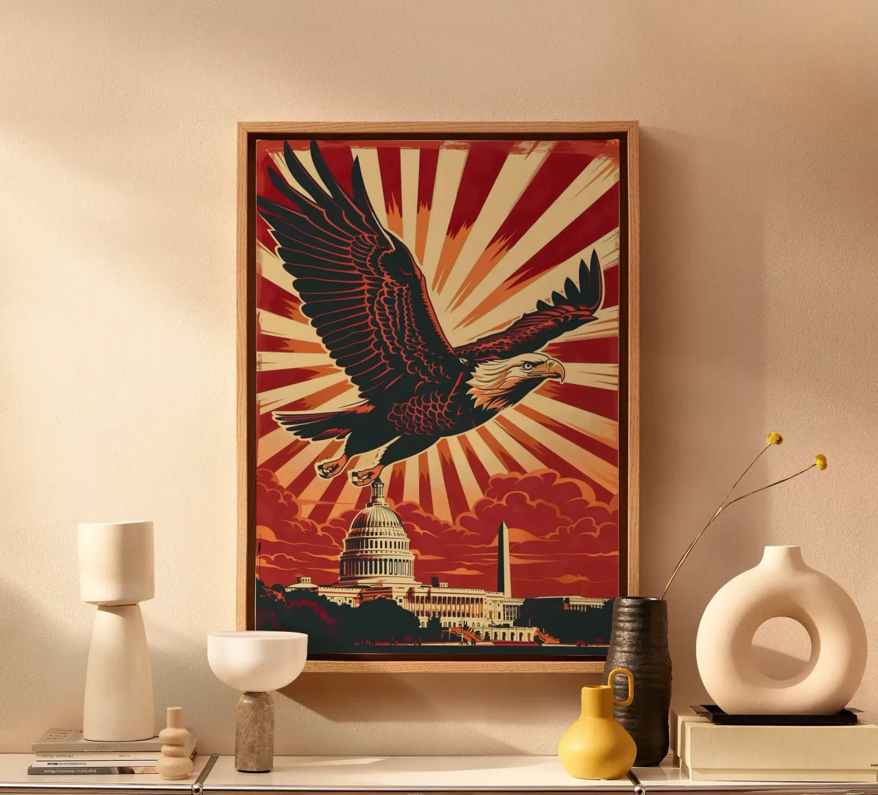 Adelaar Washington Capitool canvas met Baklijst van WILD ART