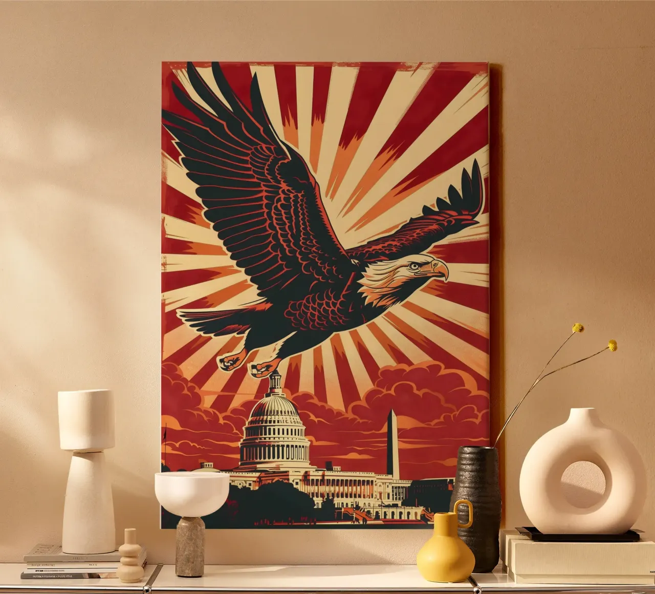 Adelaar Washington Capitool canvas met Baklijst van WILD ART