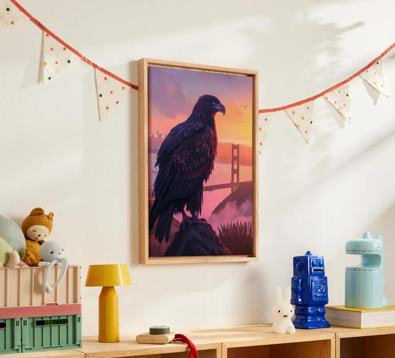 Adler San Francisco Golden Gate Bridge canvas with Floater frame by WILD ART