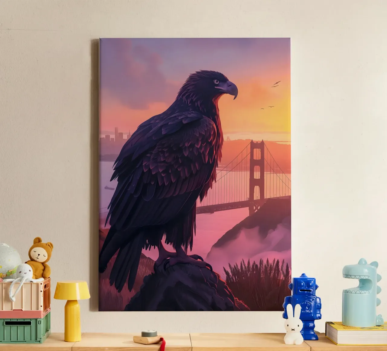 Adler San Francisco Golden Gate Bridge canvas with Floater frame by WILD ART