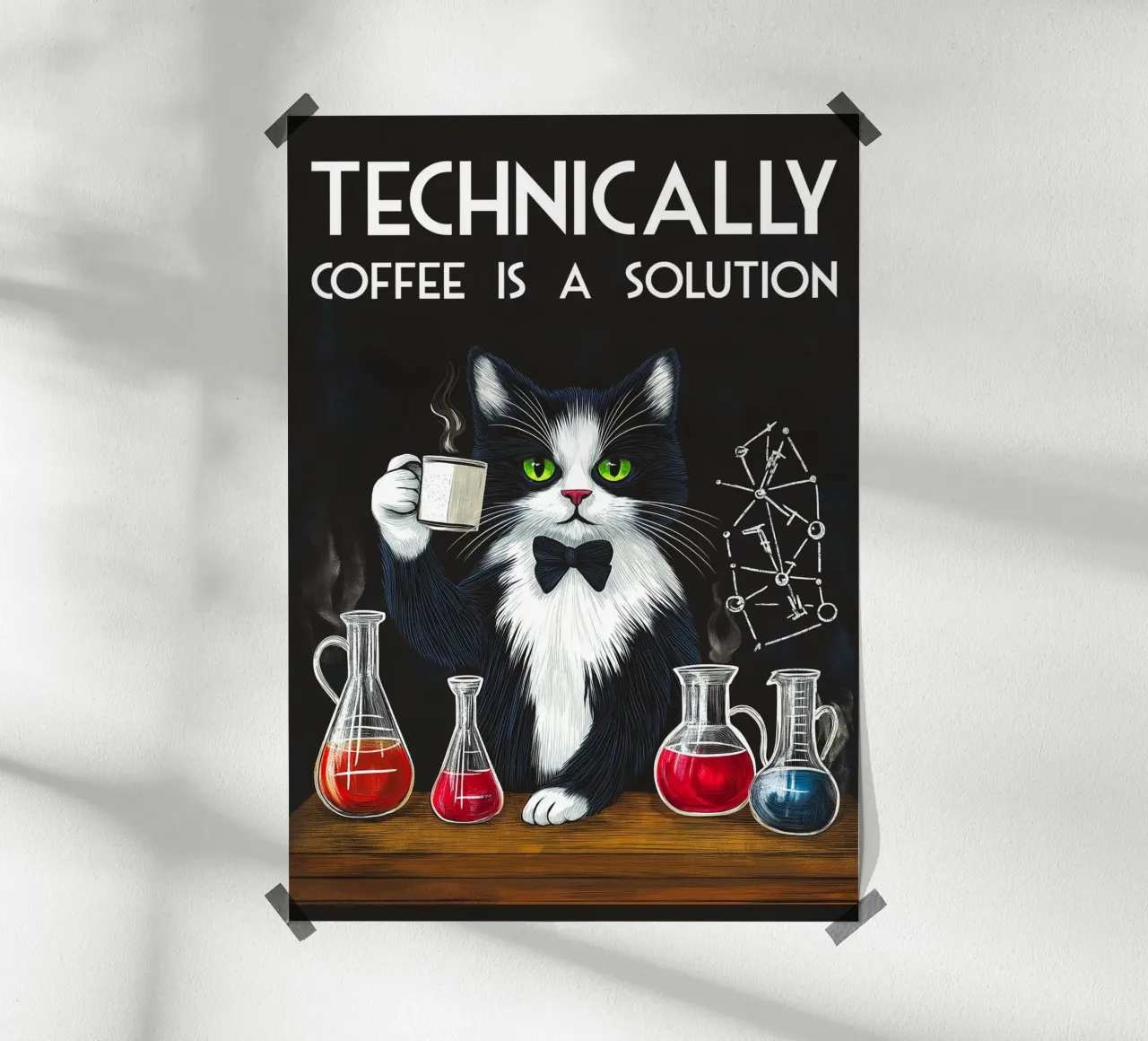 Gatto scienziato del caffè poster da Stellar Creative