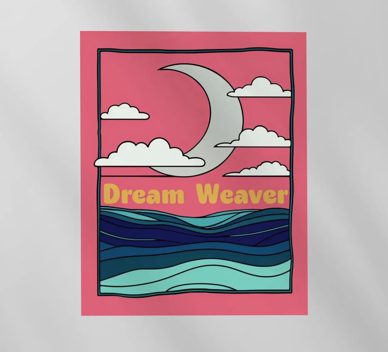 Il viaggio celeste del tessitore di sogni: Una luna e un oceano mistici pellicola backlit da Artistic-shop