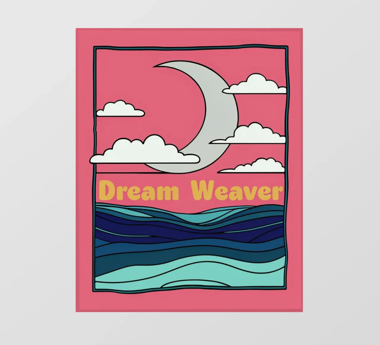 Il viaggio celeste del tessitore di sogni: Una luna e un oceano mistici pellicola backlit da Artistic-shop