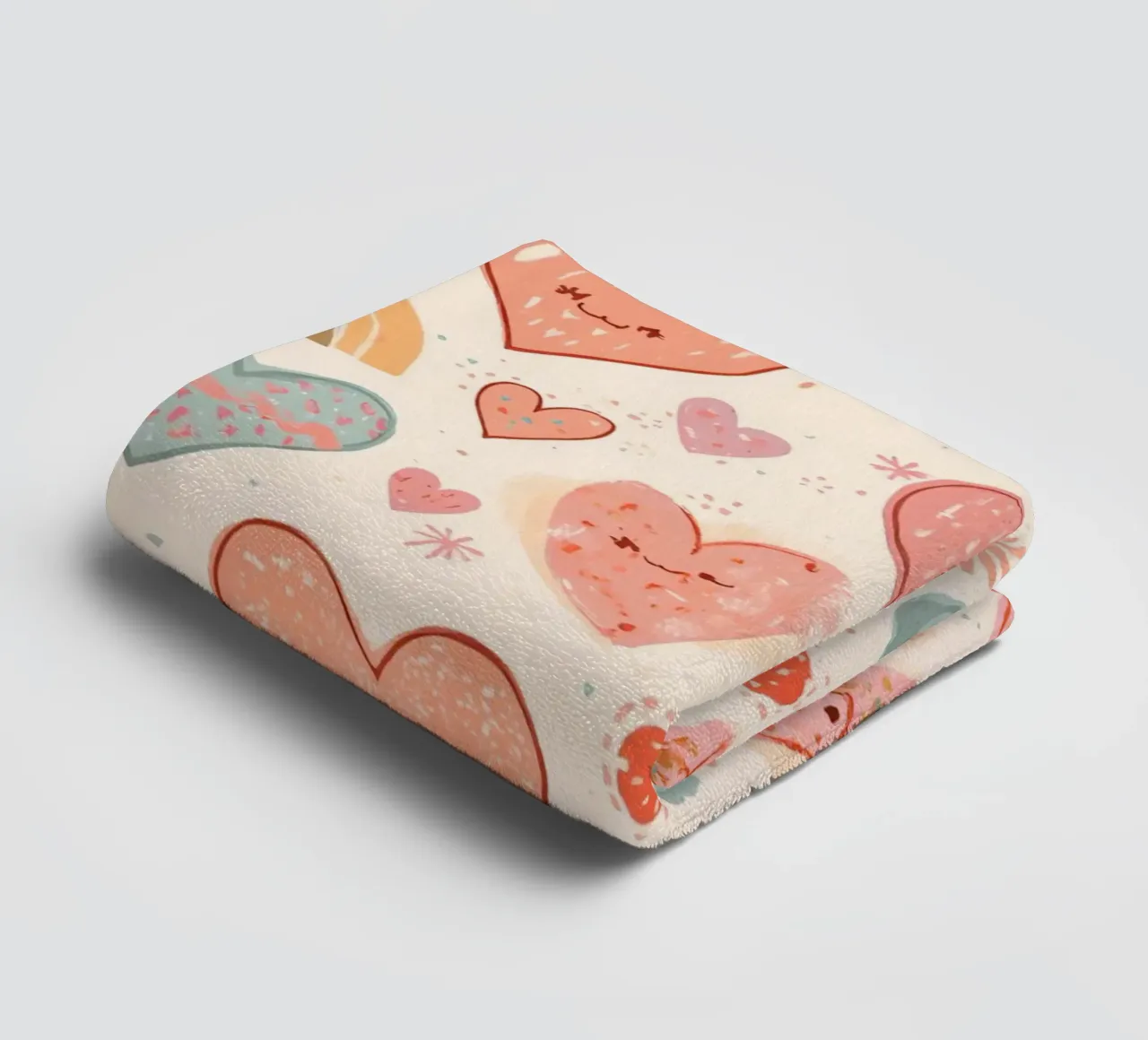 Süßes Kinderzimmer Herzen und Regenbögen Muster Handtuch von DesignDoodle