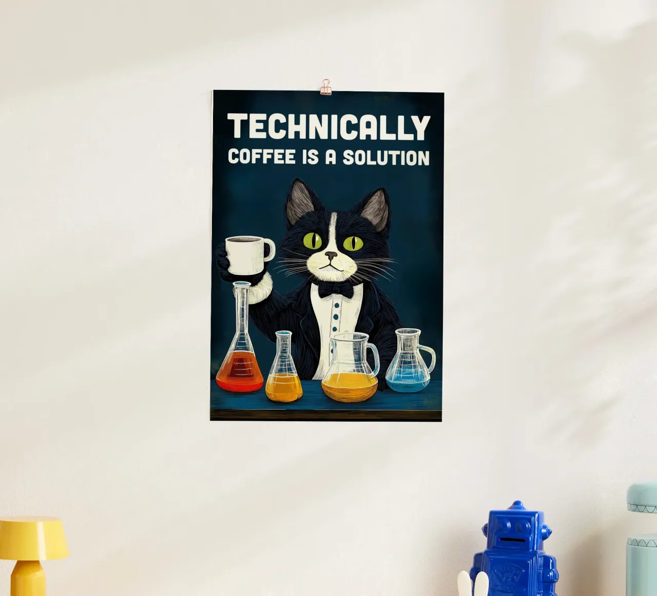 Gatto scienziato del caffè poster da Stellar Creative