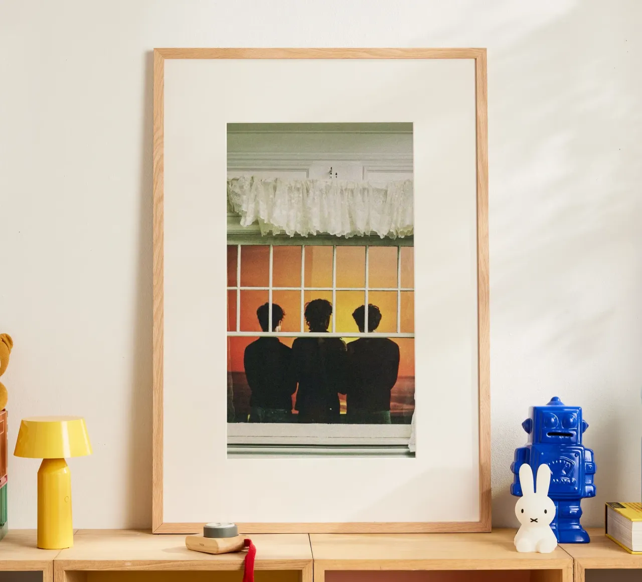 Notti al neon in dissolvenza poster con telaio in legno da ktlocb