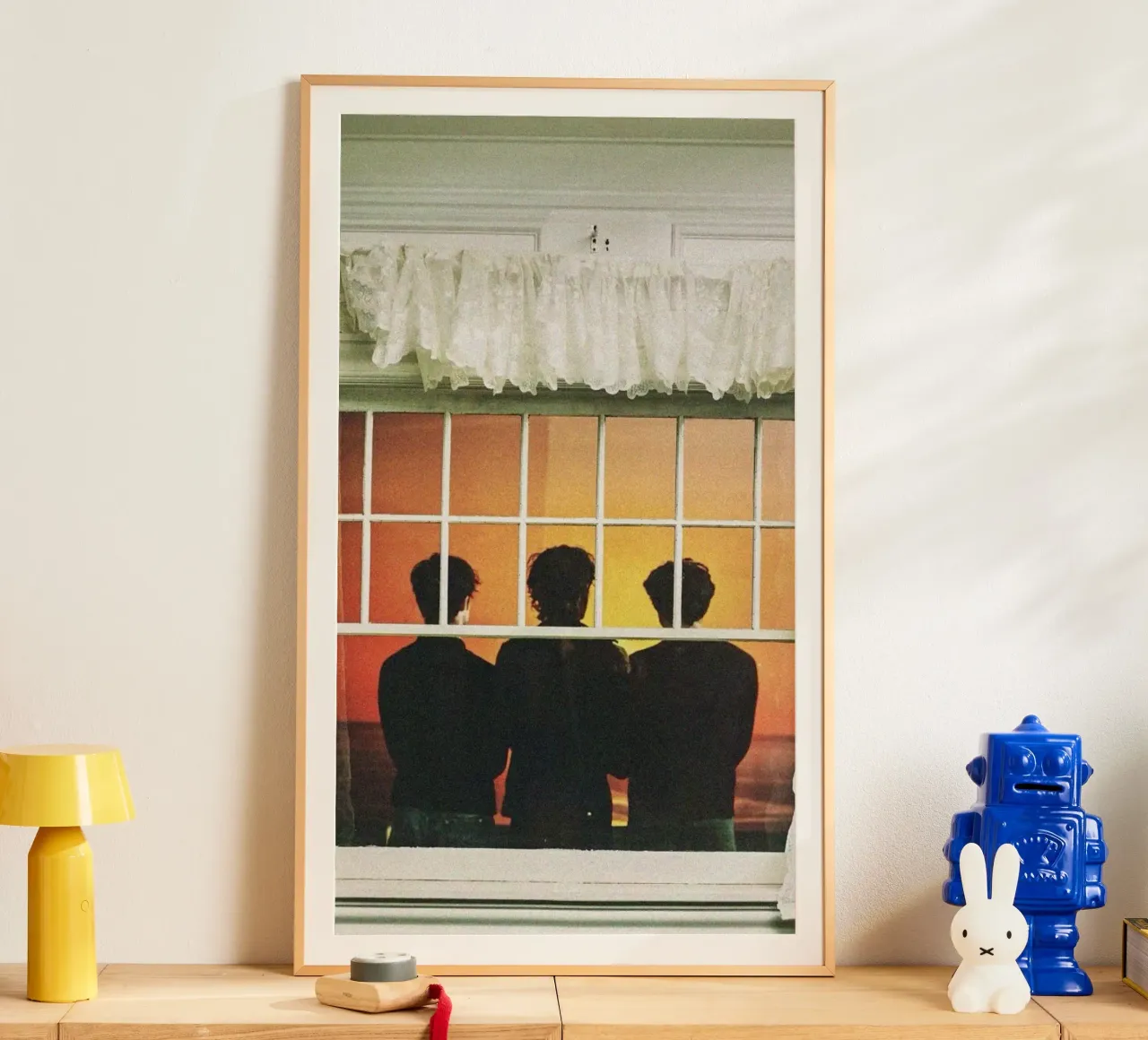 Notti al neon in dissolvenza poster con telaio in legno da ktlocb