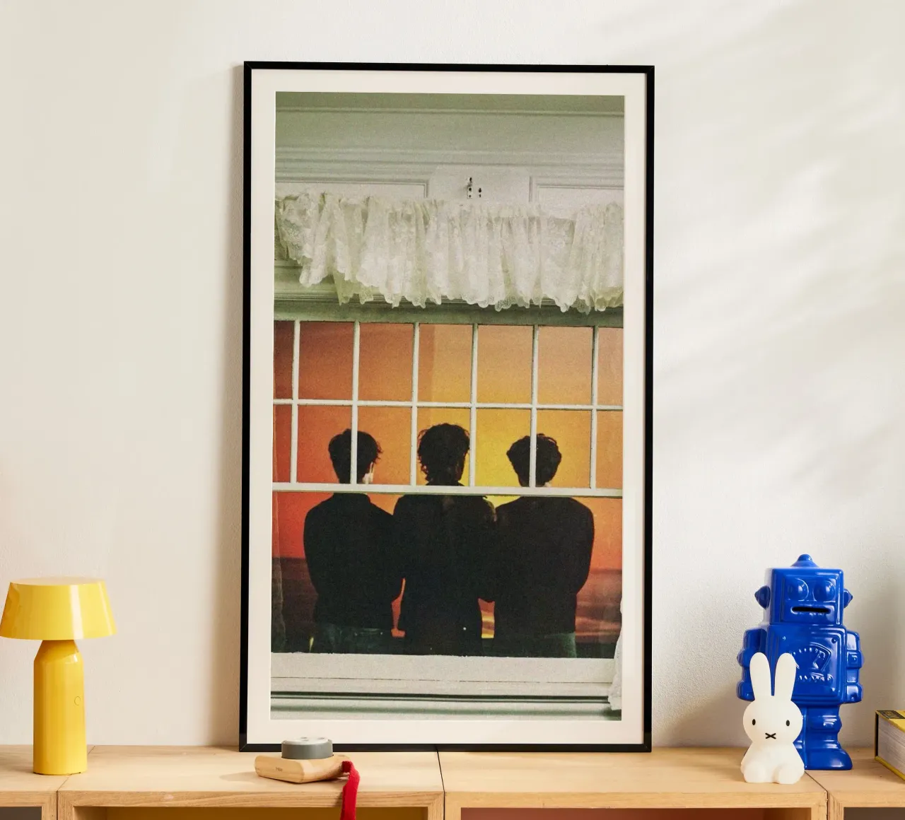 Notti al neon in dissolvenza poster con telaio in legno da ktlocb