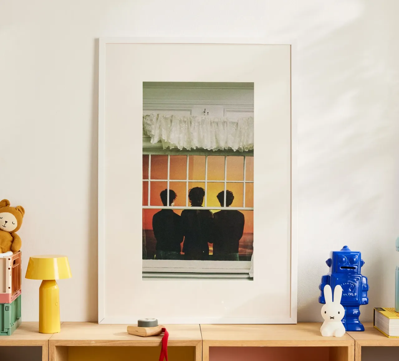 Notti al neon in dissolvenza poster con telaio in legno da ktlocb