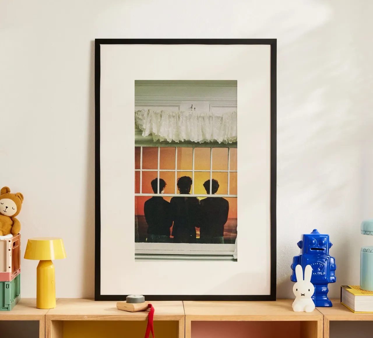 Notti al neon in dissolvenza poster con telaio in legno da ktlocb
